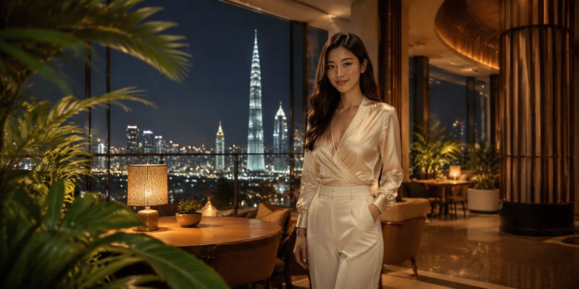 Suasana hiburan kasino bergaya Malaysia di Kuala Lumpur dengan lampu yang mewah