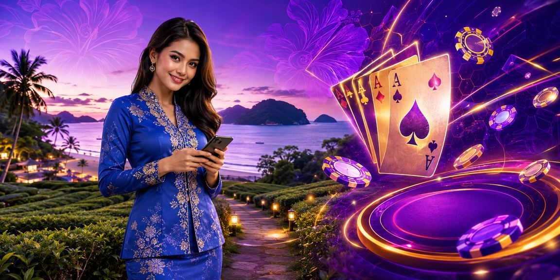 Permainan poker bergaya baju kurung di Langkawi dengan suasana kasino yang anggun dan meriah