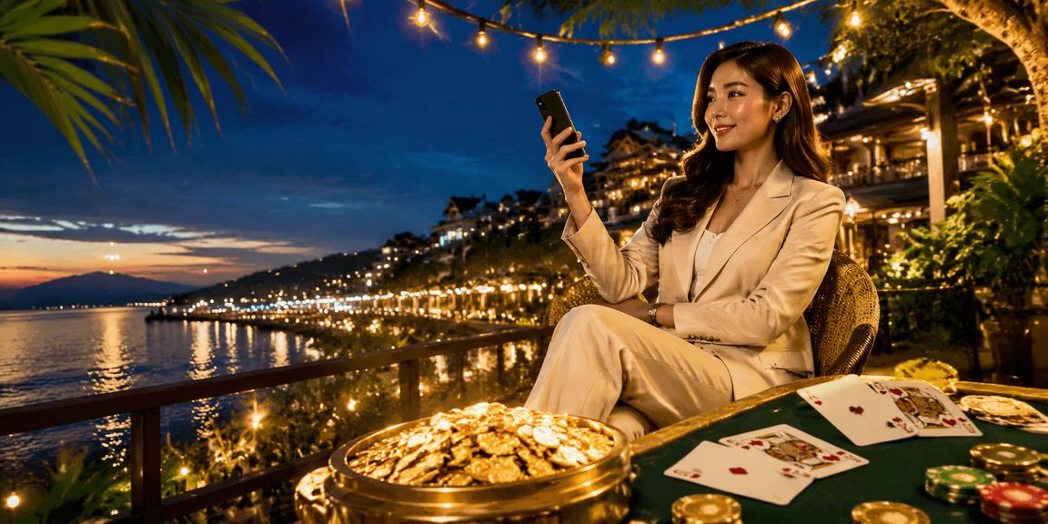 Permainan Teen Patti bergaya Malaysia dengan suasana kasino yang meriah dan berwarna-warni